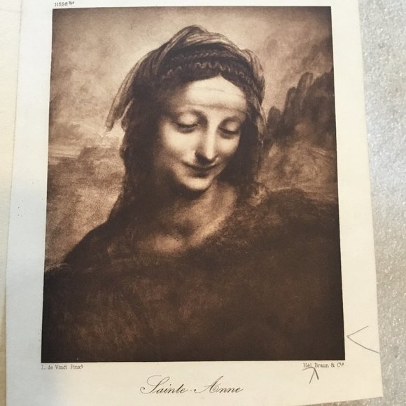 Antique Hel Braun & Cie framed print of Sainte Anne by Leonardo De Vinci - Picture 4 of 9